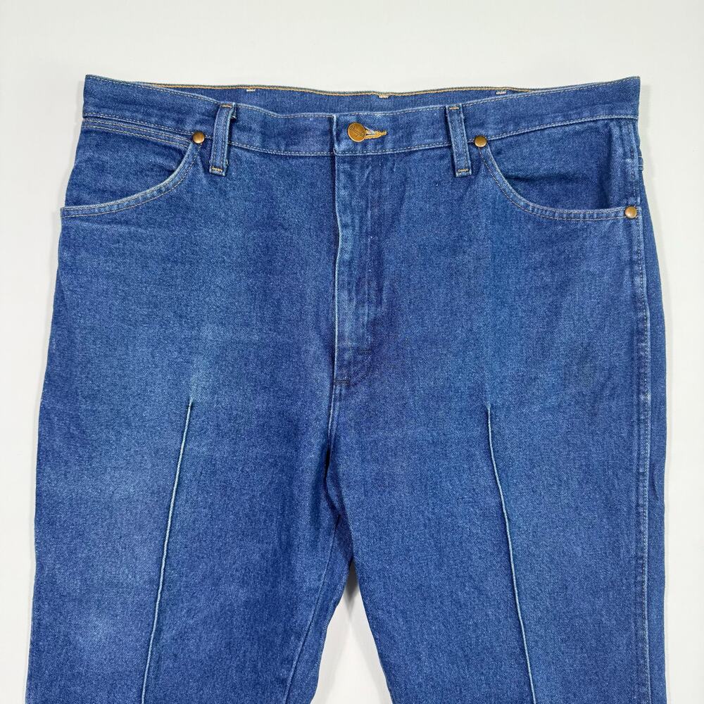 Wrangler Straight Leg Jeans Blue Denim 38x30 Classic Western USA